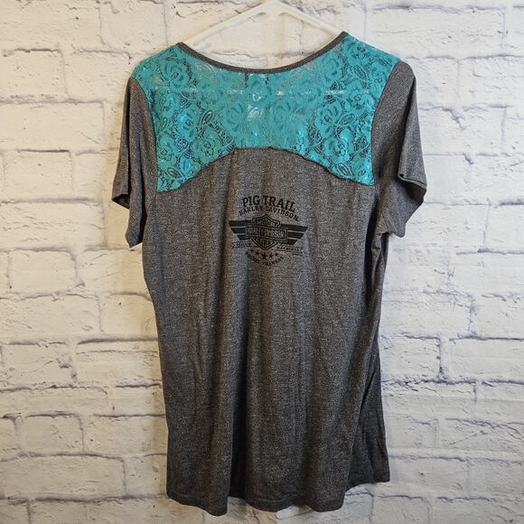 Harley Davidson Pig Trail Harley Davidson Roger's Arkansas Ladies T-Shirt XL - Picture 3 of 6